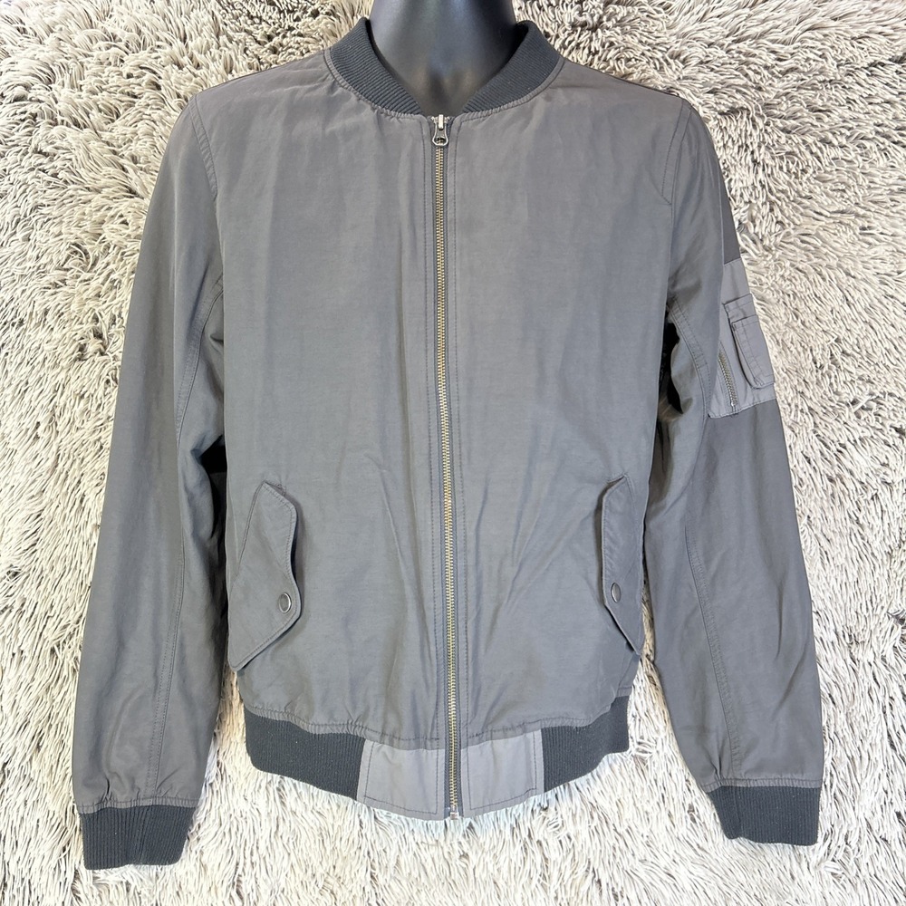Mens Goodfellow & Co Standard Fit Colorblock Bomber Jacket Railroad Gray S
